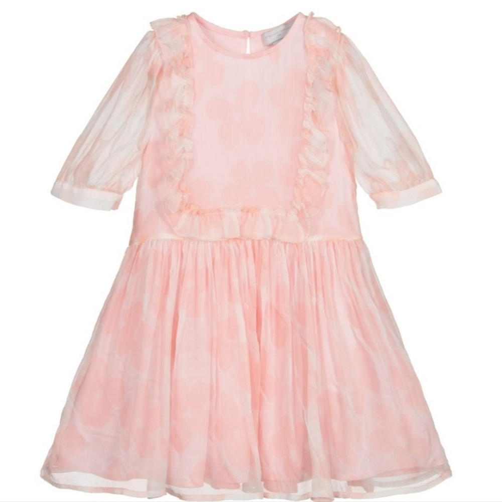 NWT Stella McCartney Kids SILK Flowers Georgette Dress - 14Y